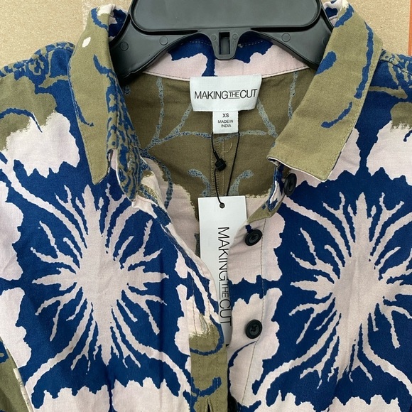 Making The Cut Gary Self Tie Dress Faded Army Royal Blue NWT Size XS - Picture 3 of 11